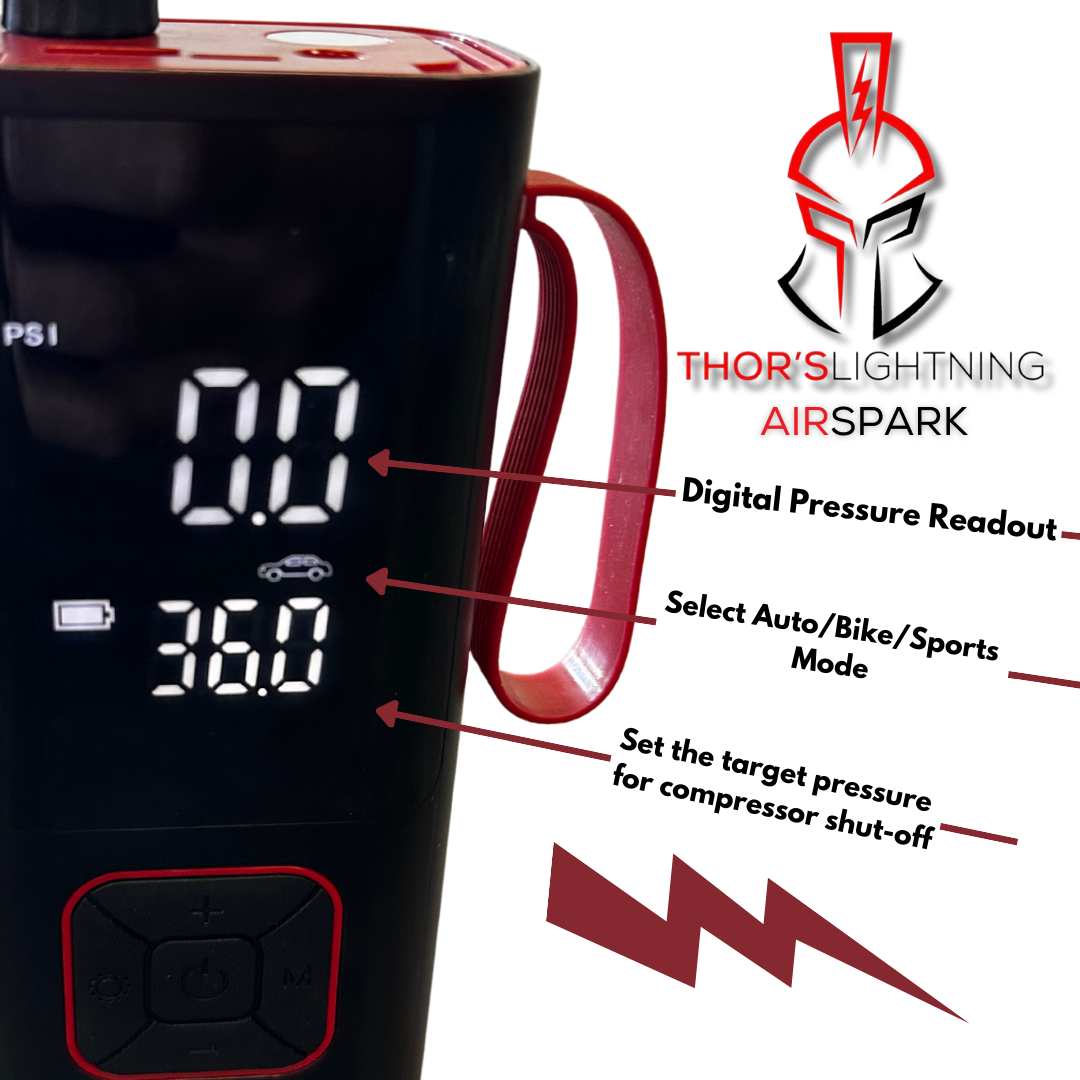 Thor's Lightning AirSpark Portable Battery Box Digital Air Compressor