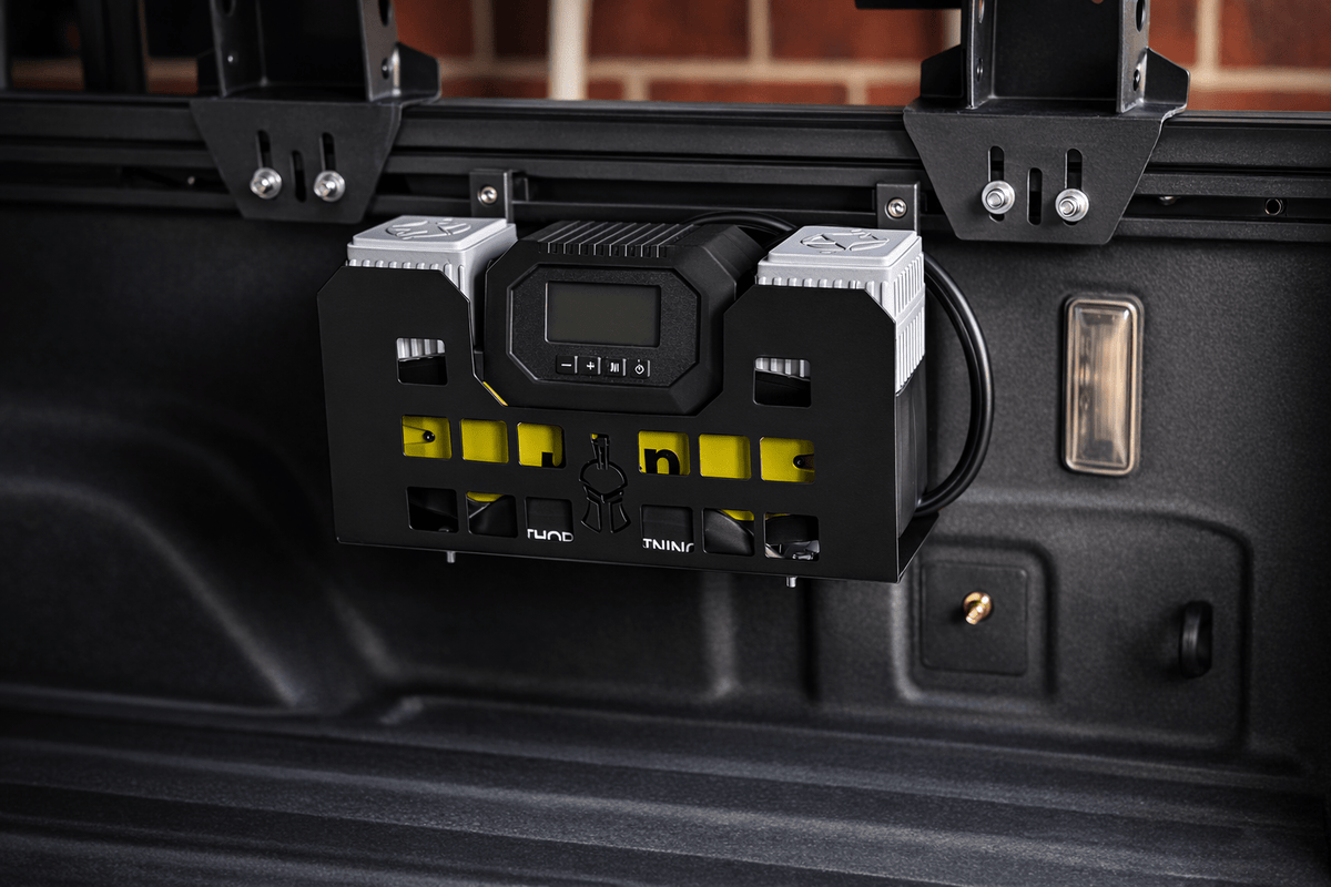 Thor's Lightning Refuge MOLLE Portable Air Compressor Mount for Toyota Tacoma 2005-2023 and Toyota Tundra 2007-Present