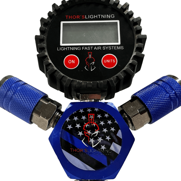 Thor's Lightning Thor's Hammer Air Compressor Hose Manifold Thin Blue Line Edition