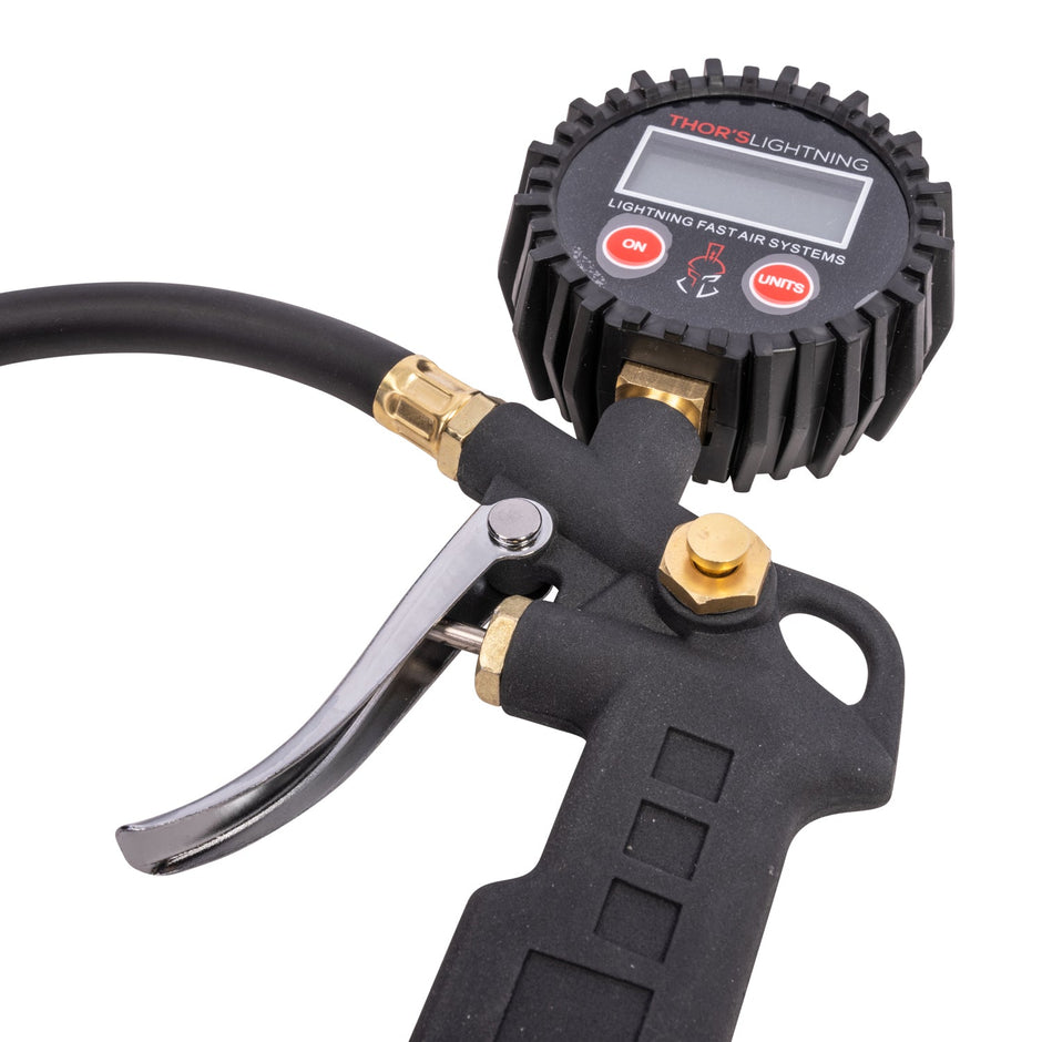 Thor's Lightning Portable Adventure Digital Tire Pressure Gauge Single Tire Deflator Hose Kit